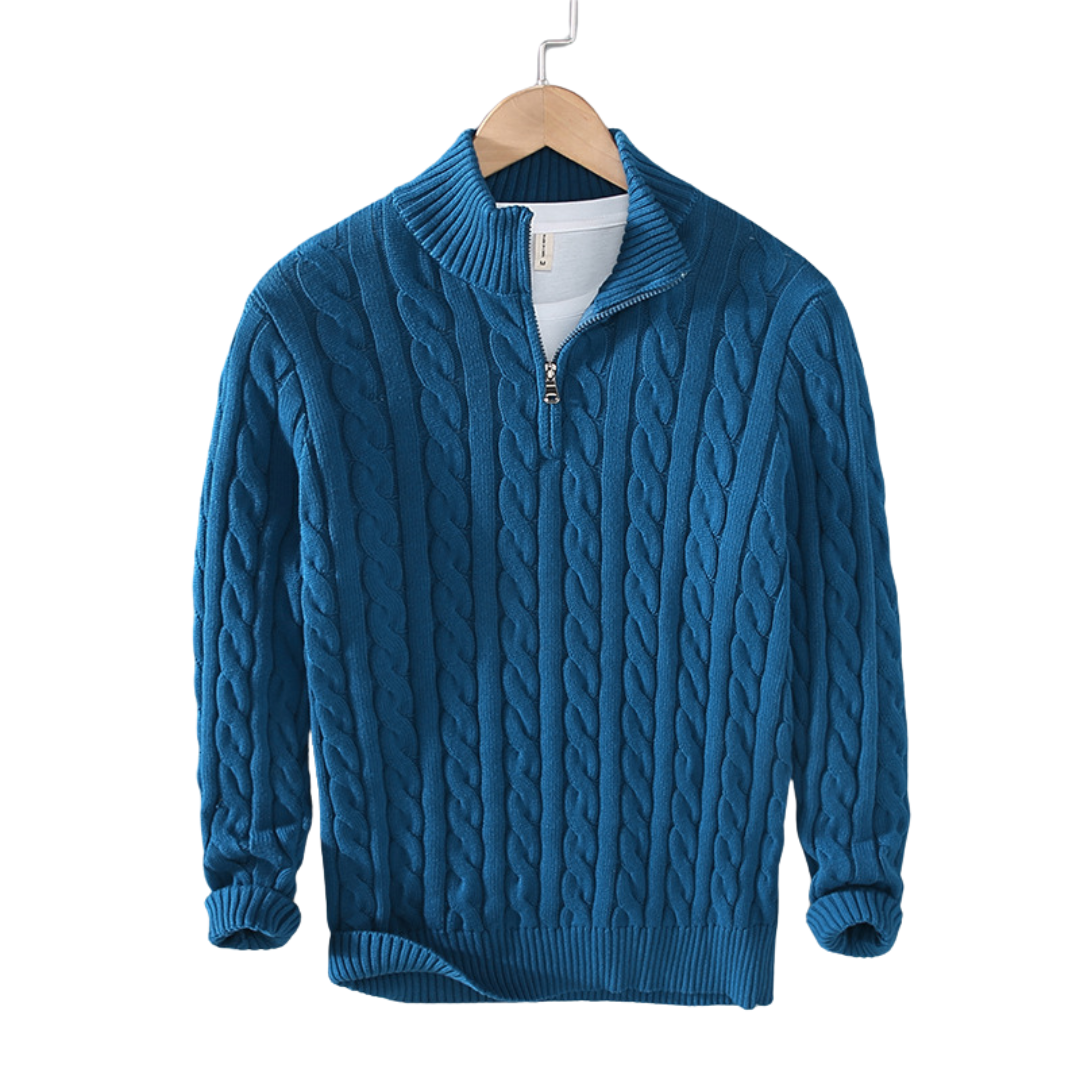 Maglione Mezza Zip per Uomini | Zynex Azzurro