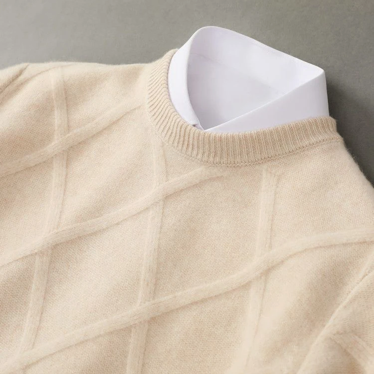 Maglione in Cashmere con Motivo per Uomo | Carlo