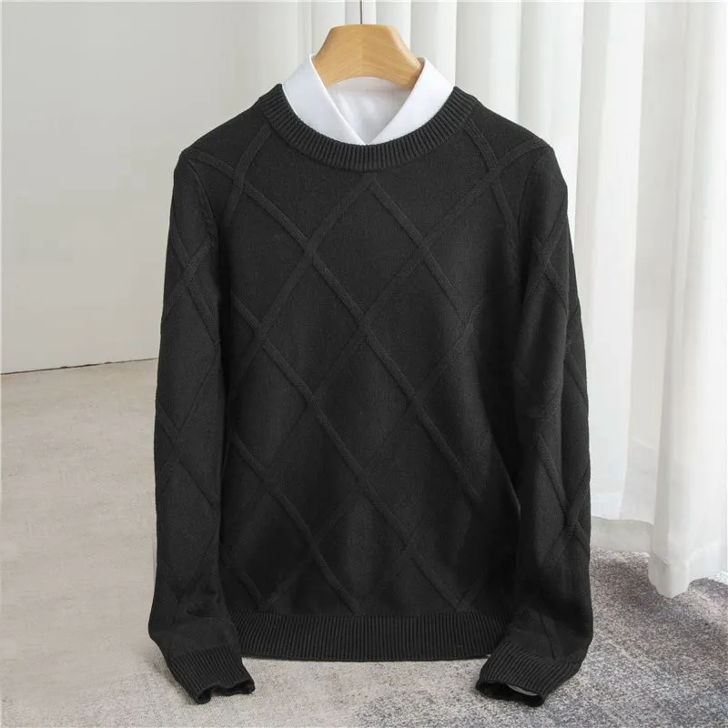 Maglione in Cashmere con Motivo per Uomo | Carlo Nero