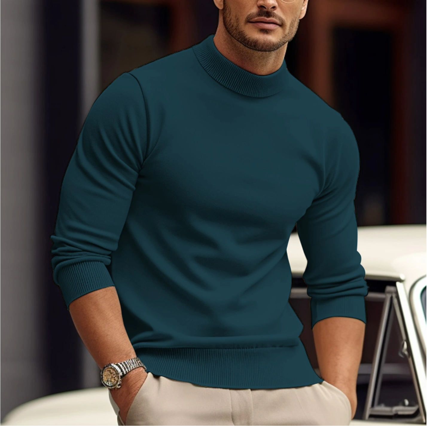 Maglione Casual Minimalista Per Uomo | Kylren Verde