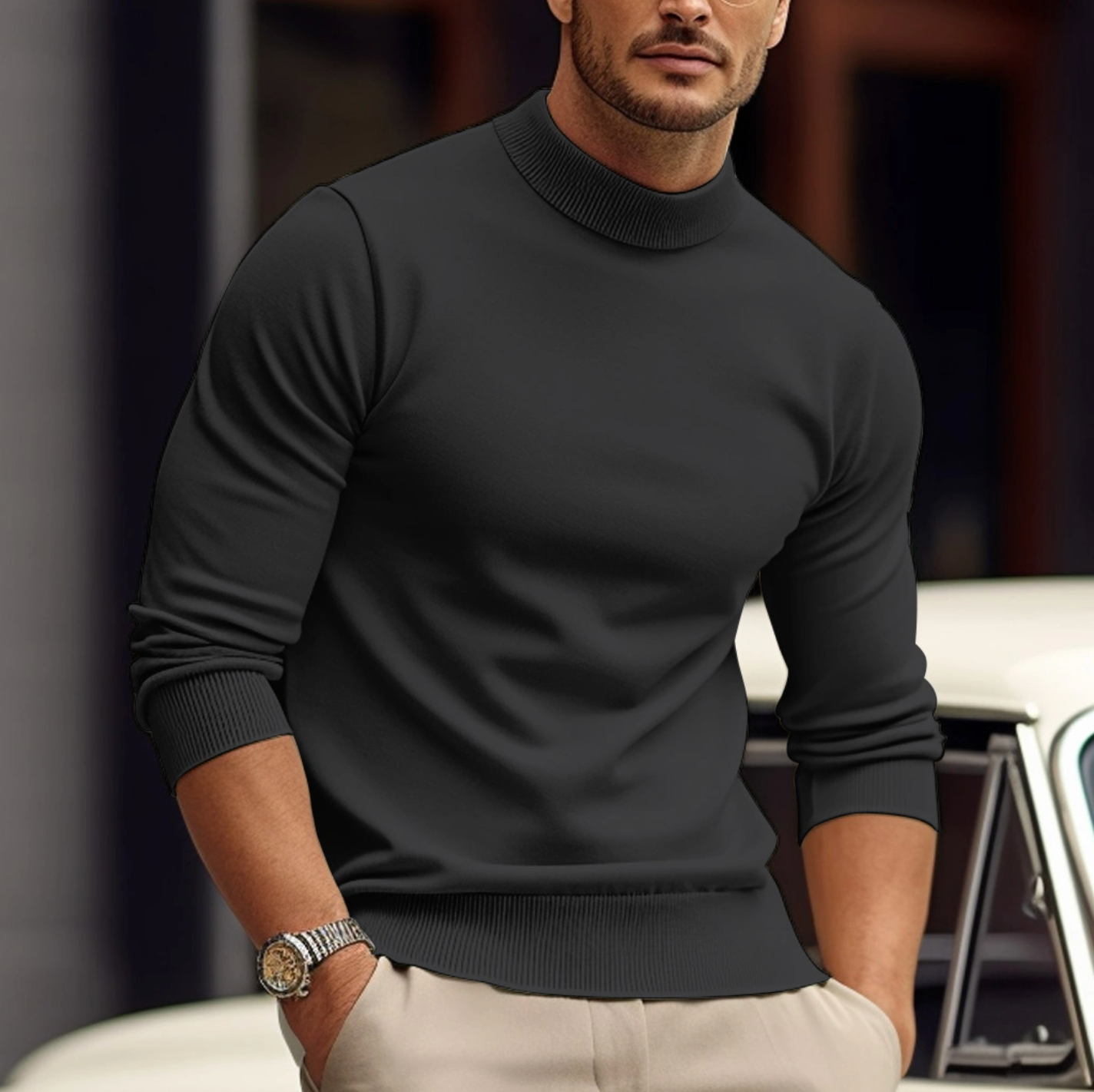 Maglione Casual Minimalista Per Uomo | Kylren Grigio scuro