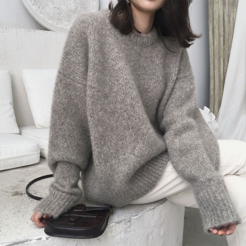 Maglione Oversize in Misto Cashmere Per Donna | Lunara Grigio