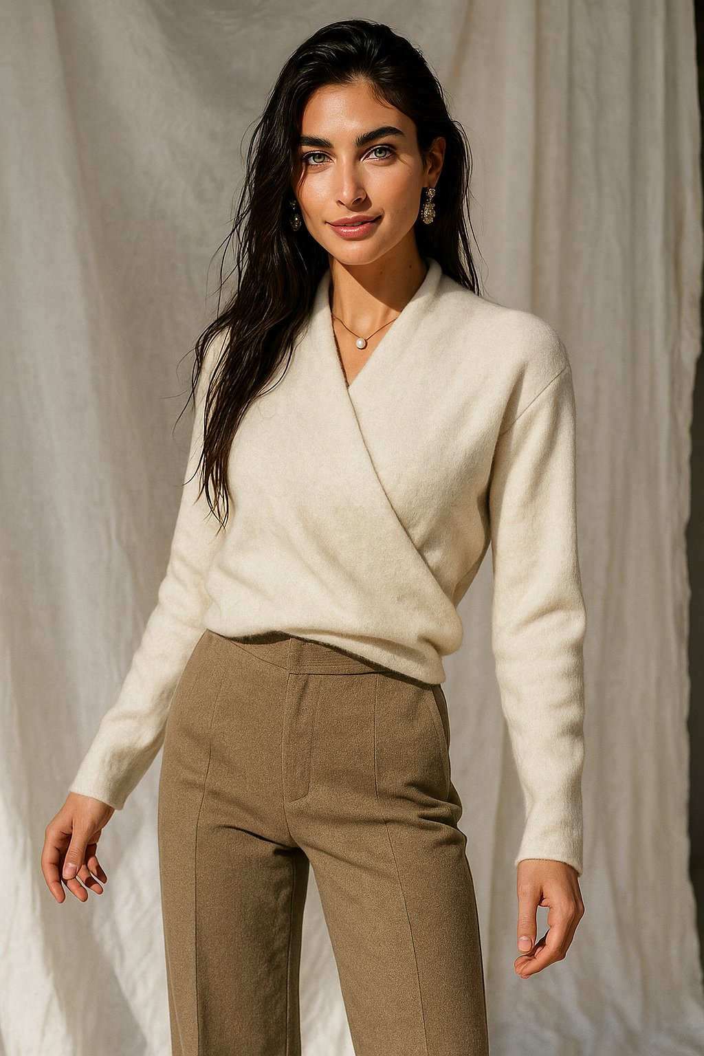 Maglione Comodo con Scollo a V da Donna | Meliora