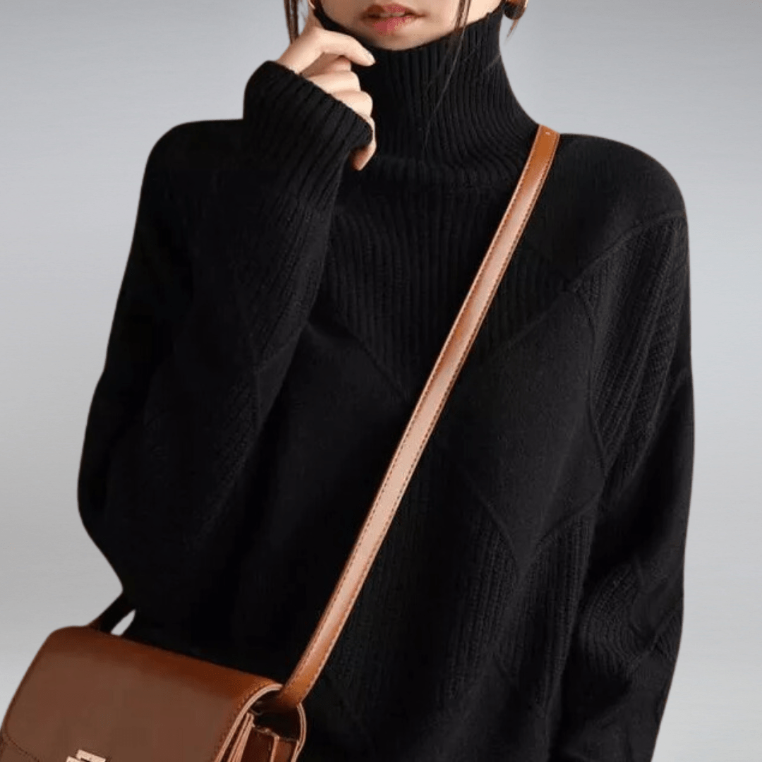 Maglione a Collo Alto con Motivo a Rombi per Donna | Giulia