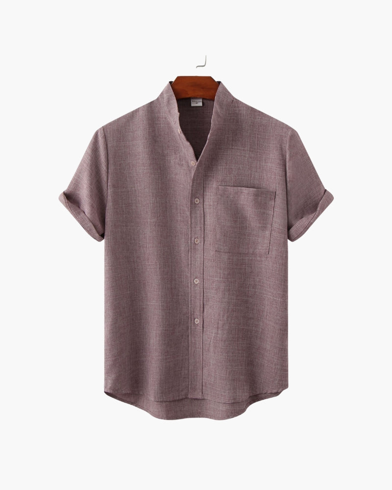 Camicia con Colletto alla Mandarina per Uomini | Nextris Viola