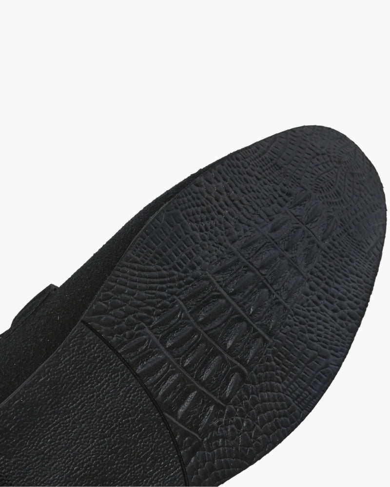 Marlo | Loafers Uomo Mocassini in Pelle Scamosciata con Morsetto Neri 5