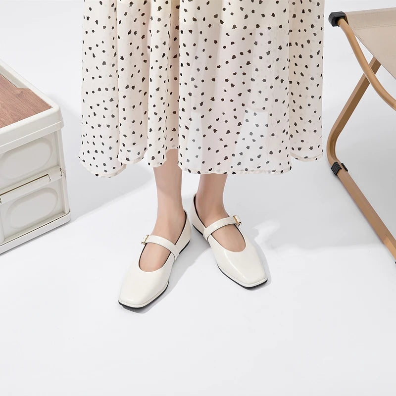 Marta | Scarpe Mary Jane Piatte in Pelle Bovina