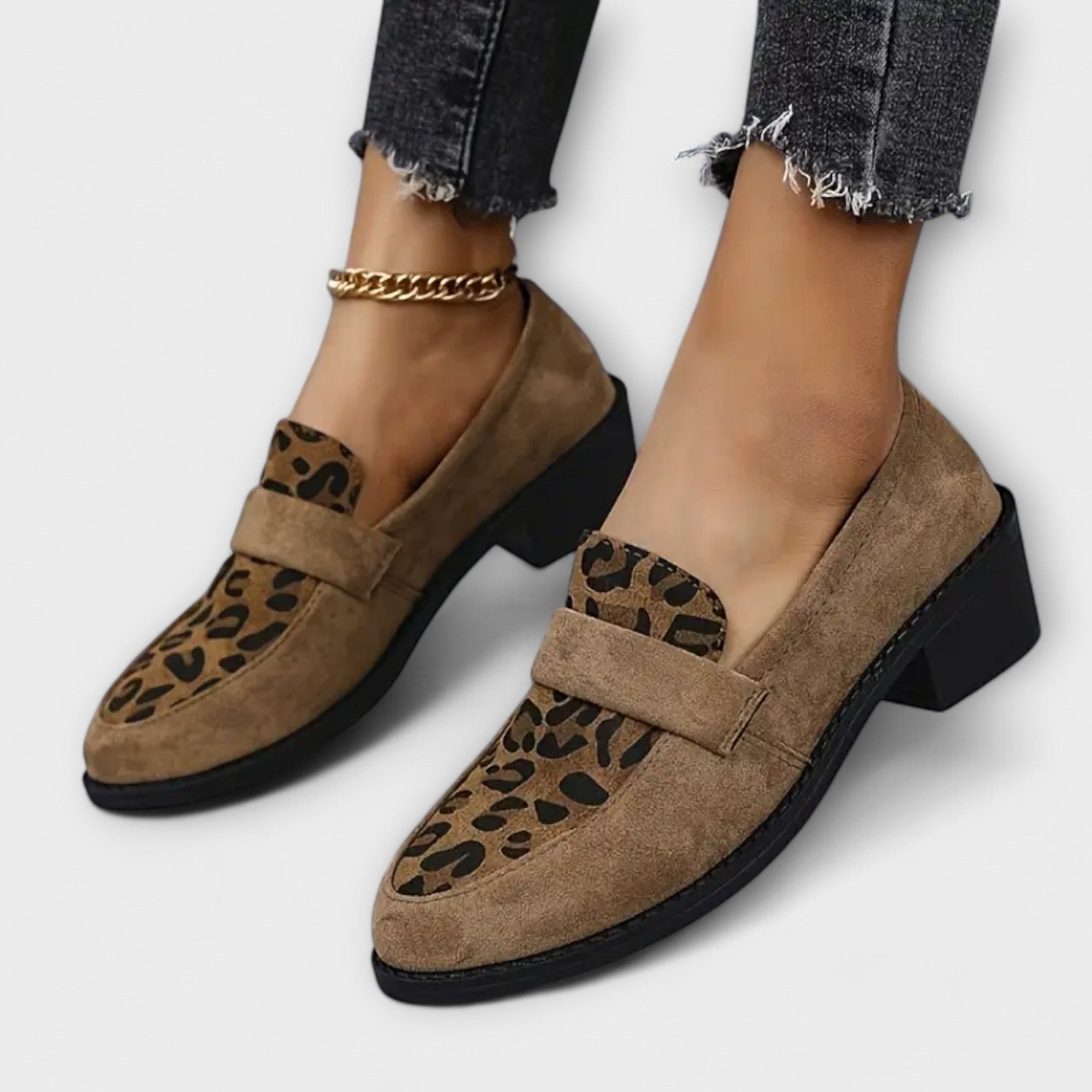 Mocano | Mocassini In Pelle Scamosciata Leopardati Marrone