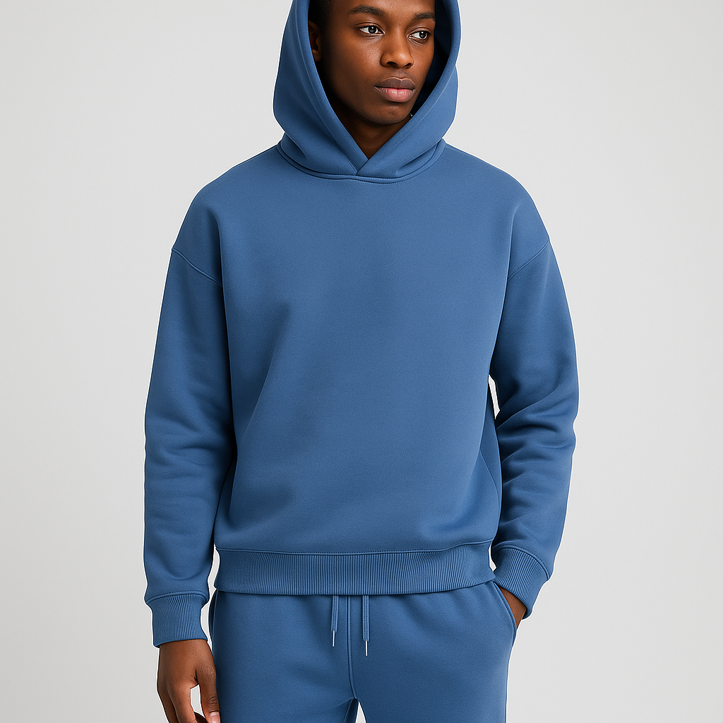 Mondo | Uomo Completo Oversize con Cappuccio e Jogger Blu