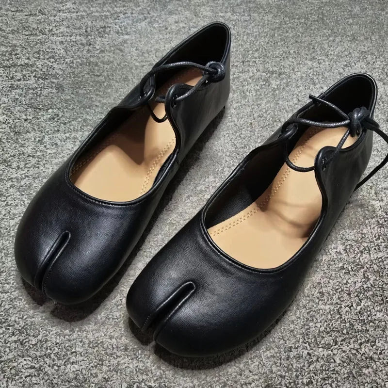 Mora | Ballerine Tabi in Pelle Morbida Nero 2