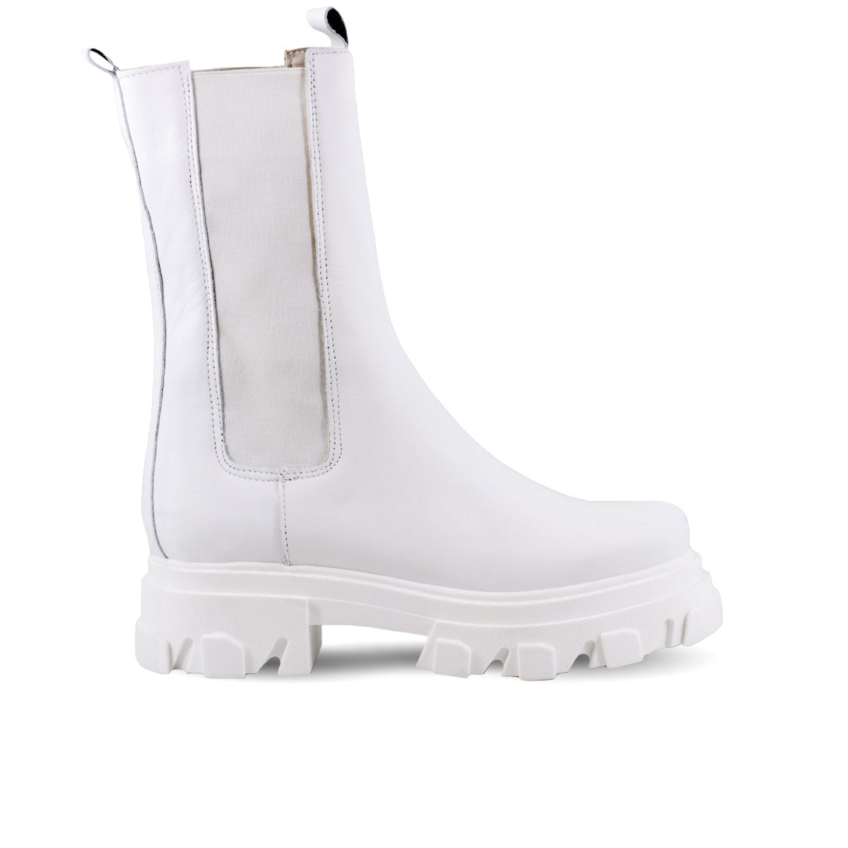 Nivra | Stivali Chelsea Alti In Pelle Bianco