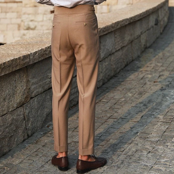 Pantaloni Doppi Bottoni Piegati per Uomini | Zyntra