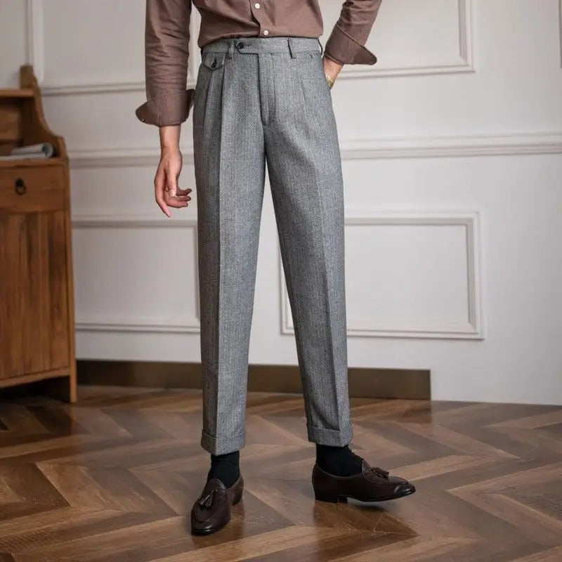 Pantaloni Dritti in Lana per Uomini | Nivaro
