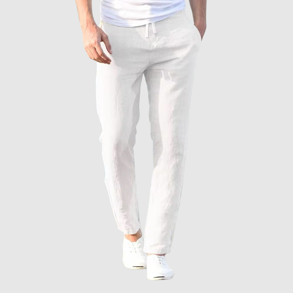 Pantaloni Lino-Cotone per Uomo a Gamba Dritta | Santino Bianco