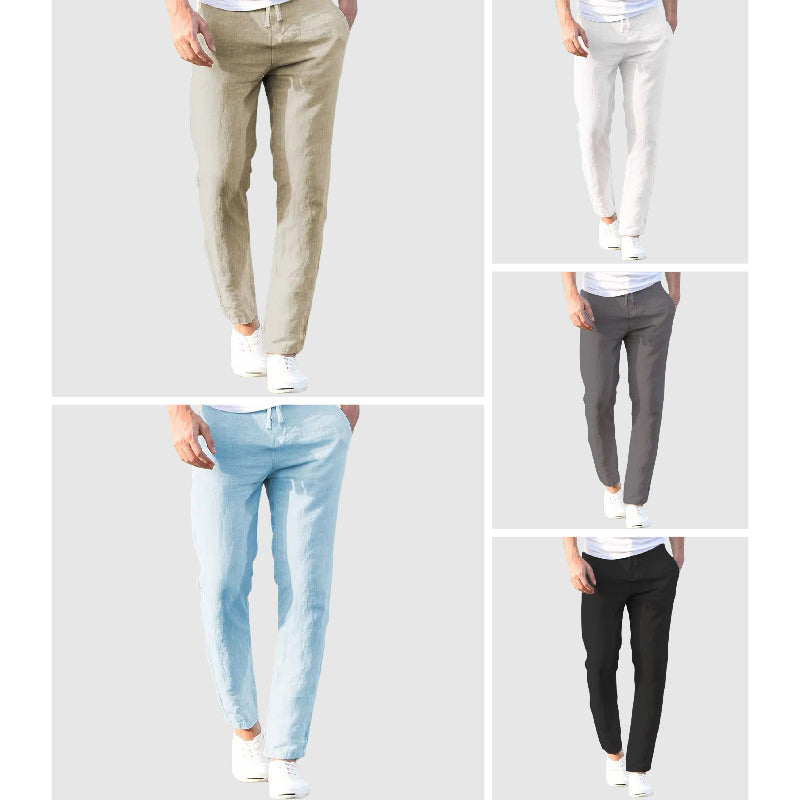 Pantaloni Lino-Cotone per Uomo a Gamba Dritta | Santino Tutti e 5 i colori (Acquisti 3 e ne ricevi 2 GRATIS)