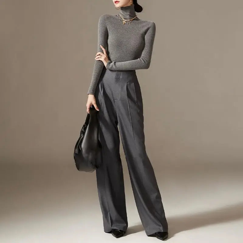 Pantaloni Donna a Vita Alta Gamba Larga | Francesca