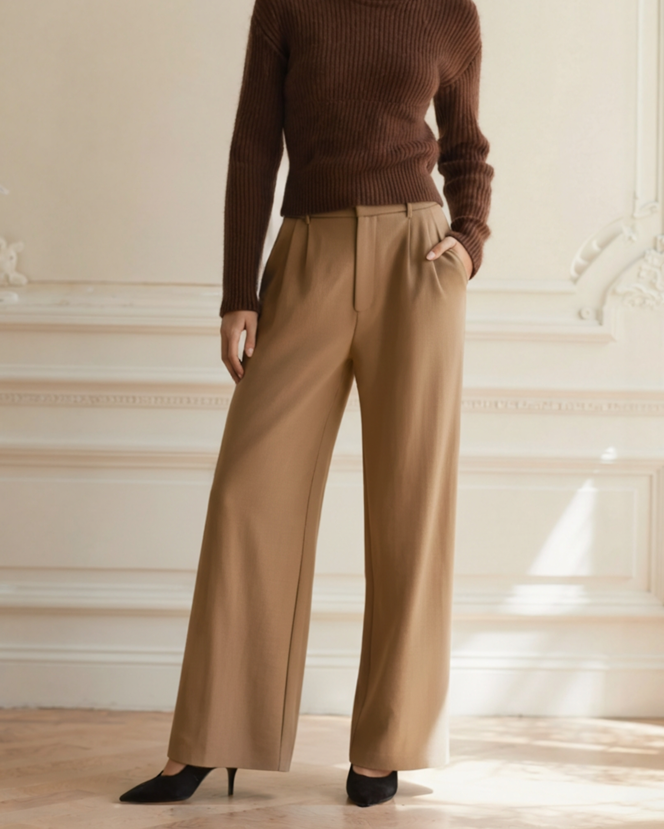 Pantaloni a Vita Alta a Gamba Larga da Donna | Aurora