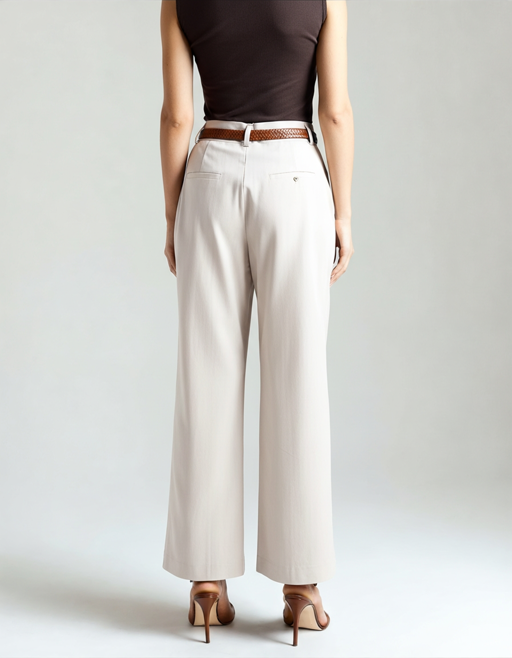 Pantaloni a Vita Alta a Gamba Larga da Donna | Olivia