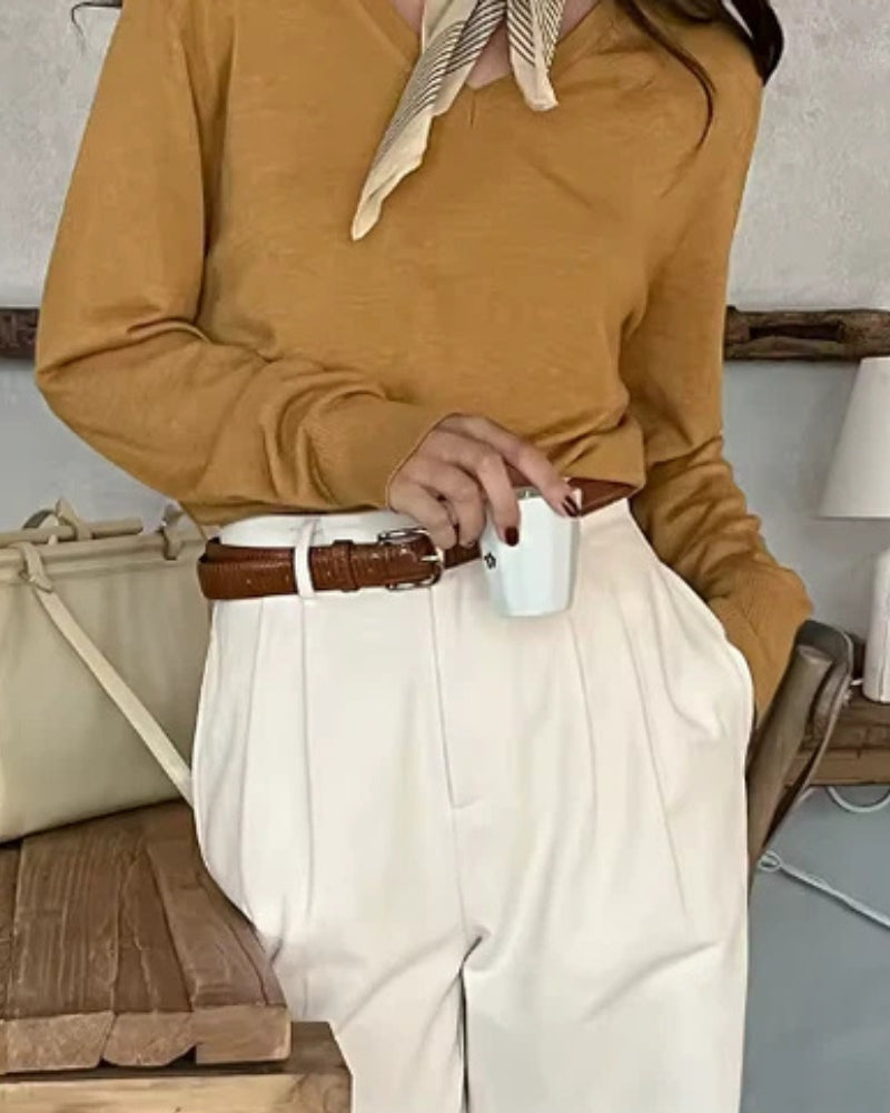 Pantaloni a Vita Alta a Gamba Larga da Donna | Olivia