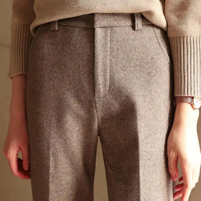 Pantaloni da Donna a Gamba Dritta in Lana | Geneva