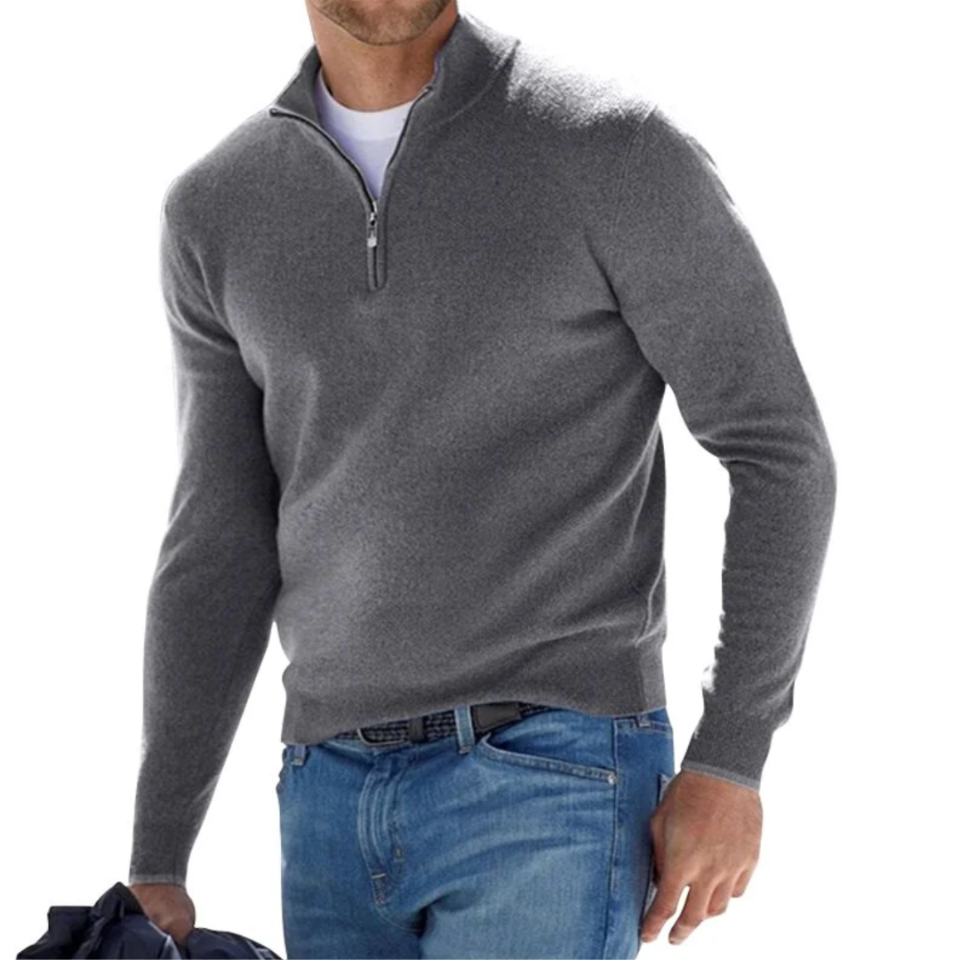 Pullover Invernale Con Cerniera Per Uomo | Farren Grigio