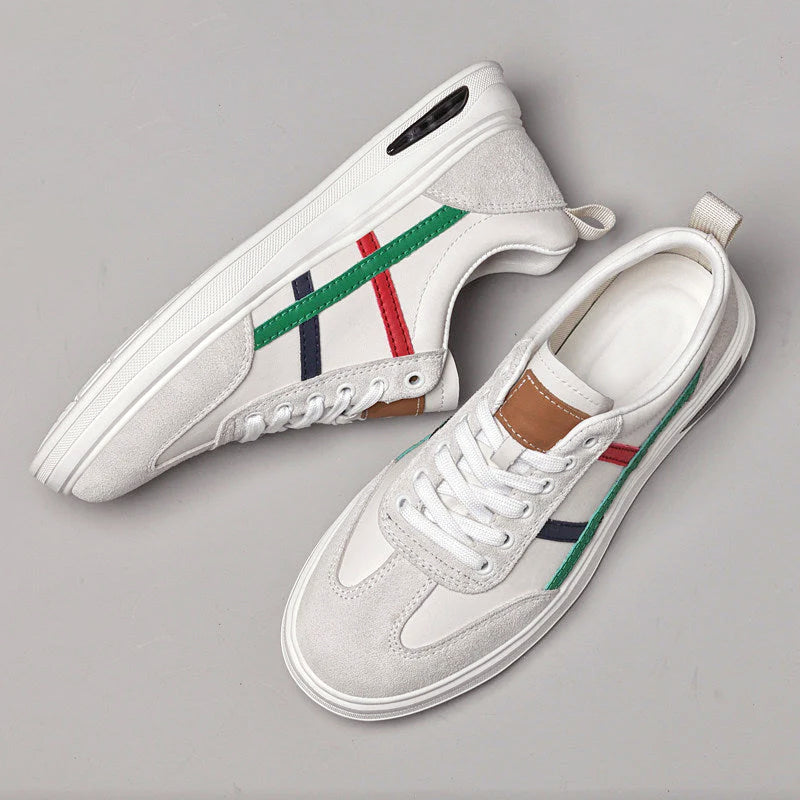 Sandro | Uomo Sneakers in Pelle Low-Top Righe Scamosciate 3