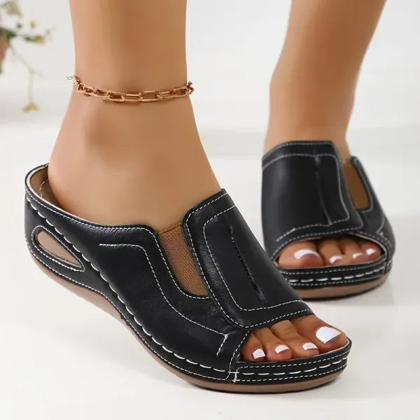 Sasha | Sandali Ortopedici Donna Mules Zeppa Fascia Elastica