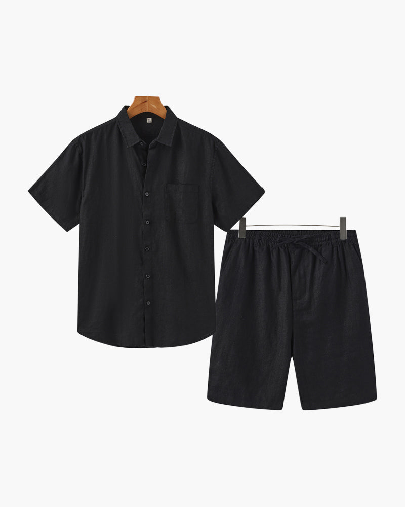 Set Coordinato in Lino con Pantaloni Corti per Uomini | Trevix