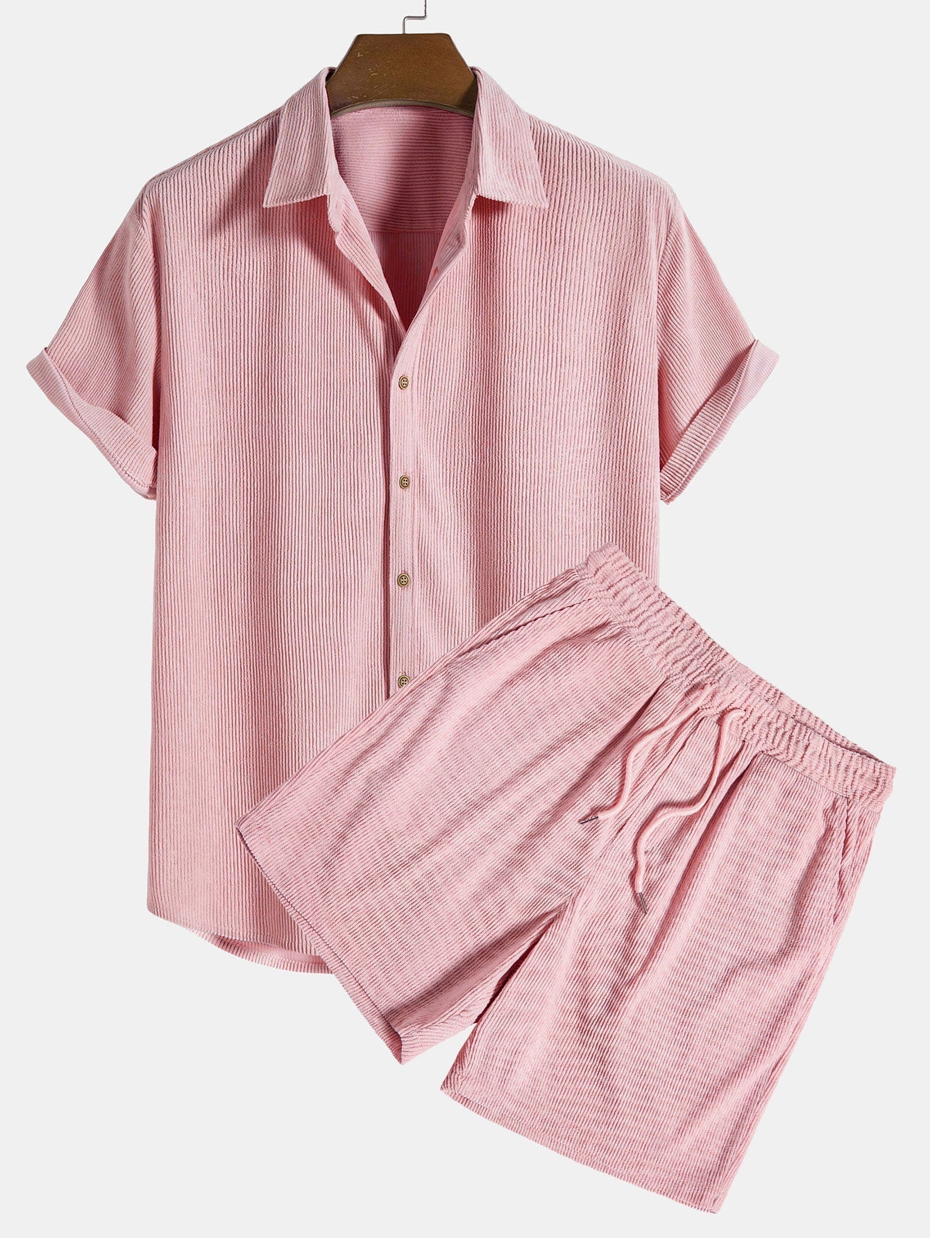 Set a Maniche Corte con Pantaloni Corti per Uomini | Talvex Rosa