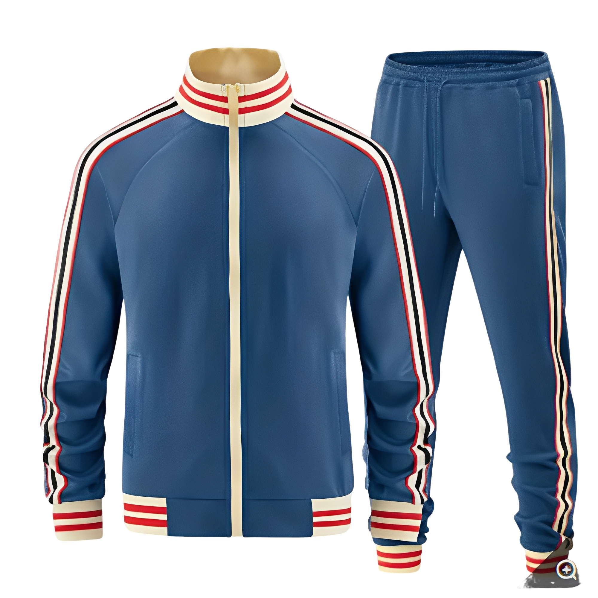 Set Sportivo Elegante A Righe Per Uomo | Varnel Blu