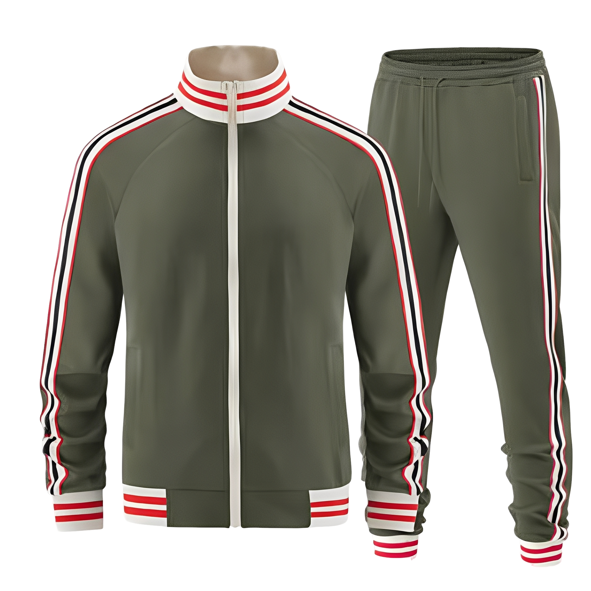 Set Sportivo Elegante A Righe Per Uomo | Varnel Verde