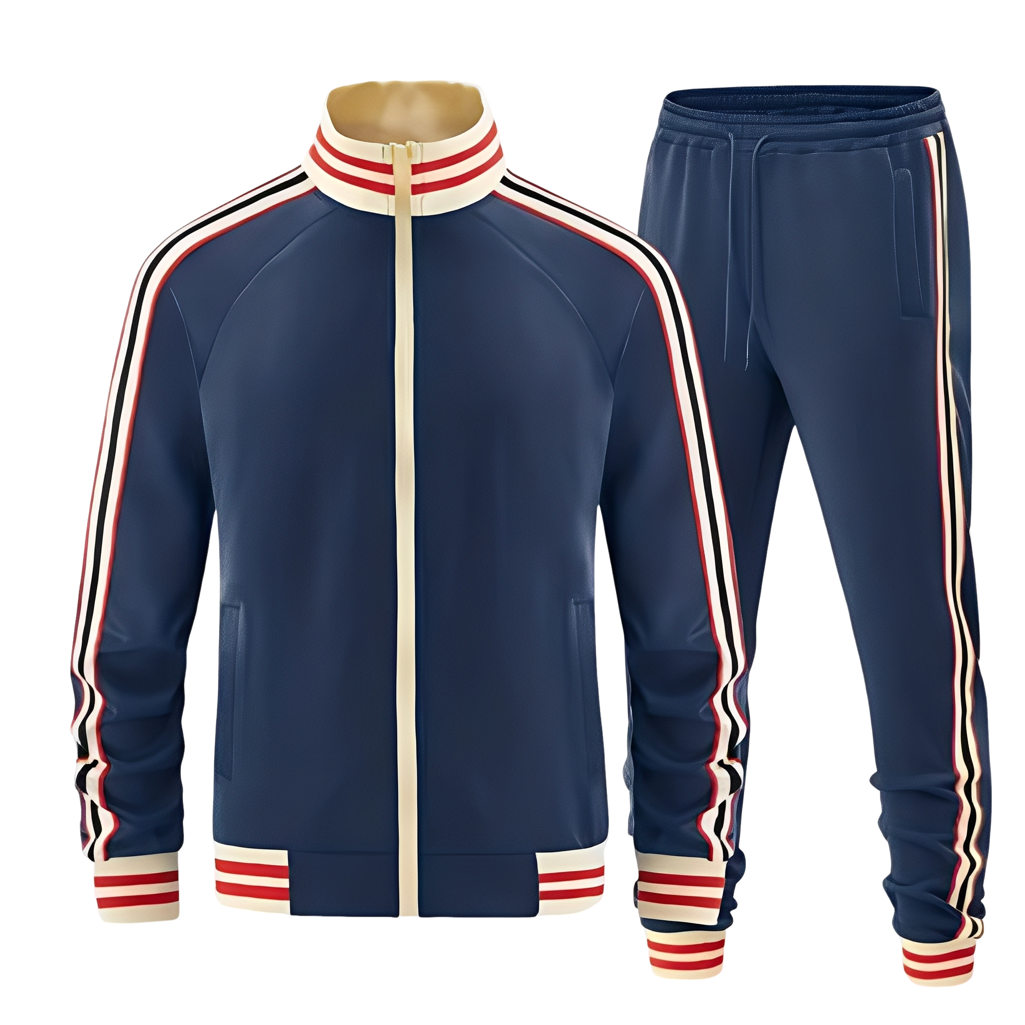 Set Sportivo Elegante A Righe Per Uomo | Varnel Blu marino
