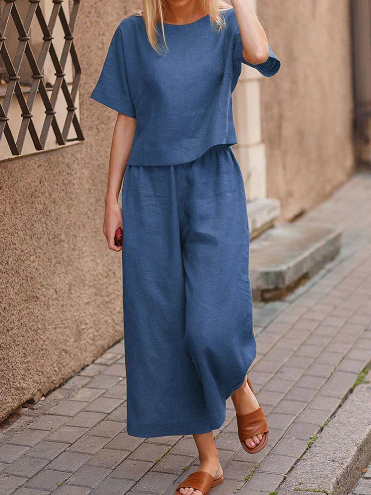 Sorela | Completo Donna Camicia Pantaloni Manica Corta Gamba Larga 3