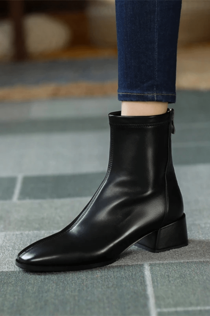 Stivaletti Donna in Pelle con Tacco Basso | Caterina