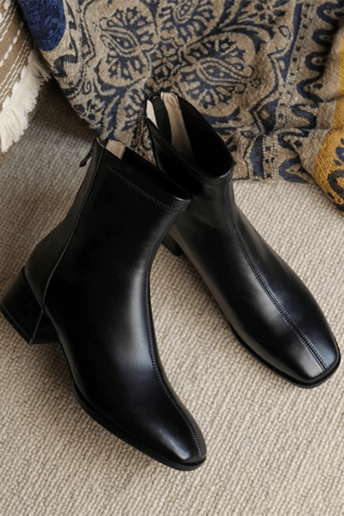 Stivaletti Donna in Pelle con Tacco Basso | Caterina