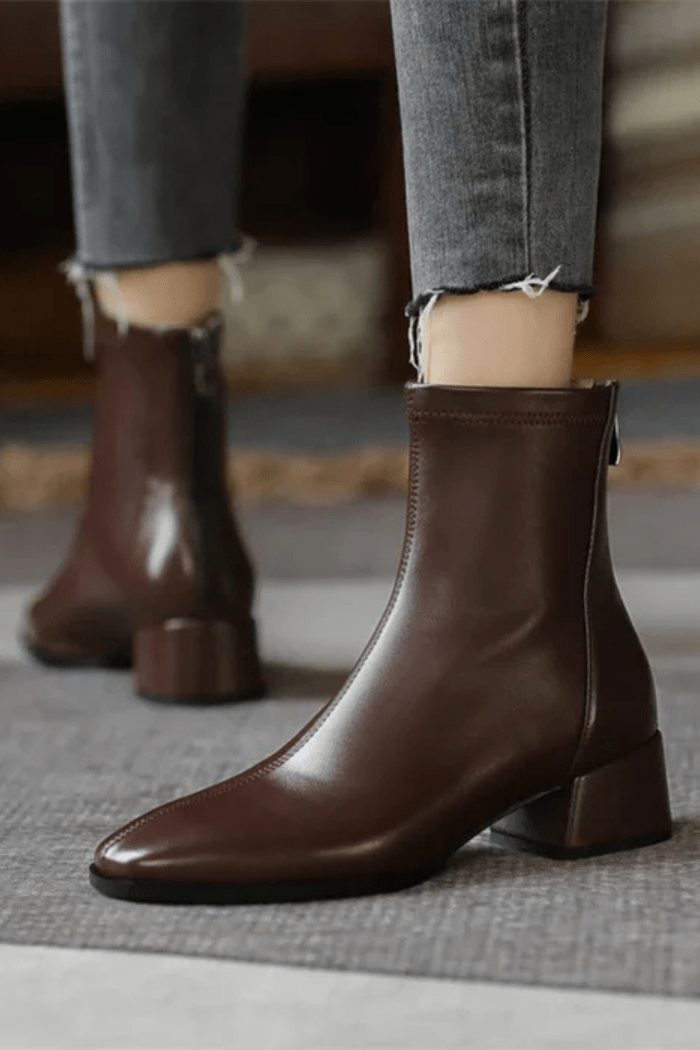 Stivaletti Donna in Pelle con Tacco Basso | Caterina Marrone