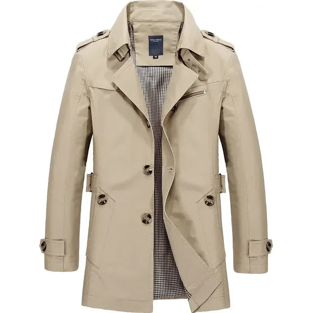 Trench Classico Elegante Per Uomo | Vantor Beige