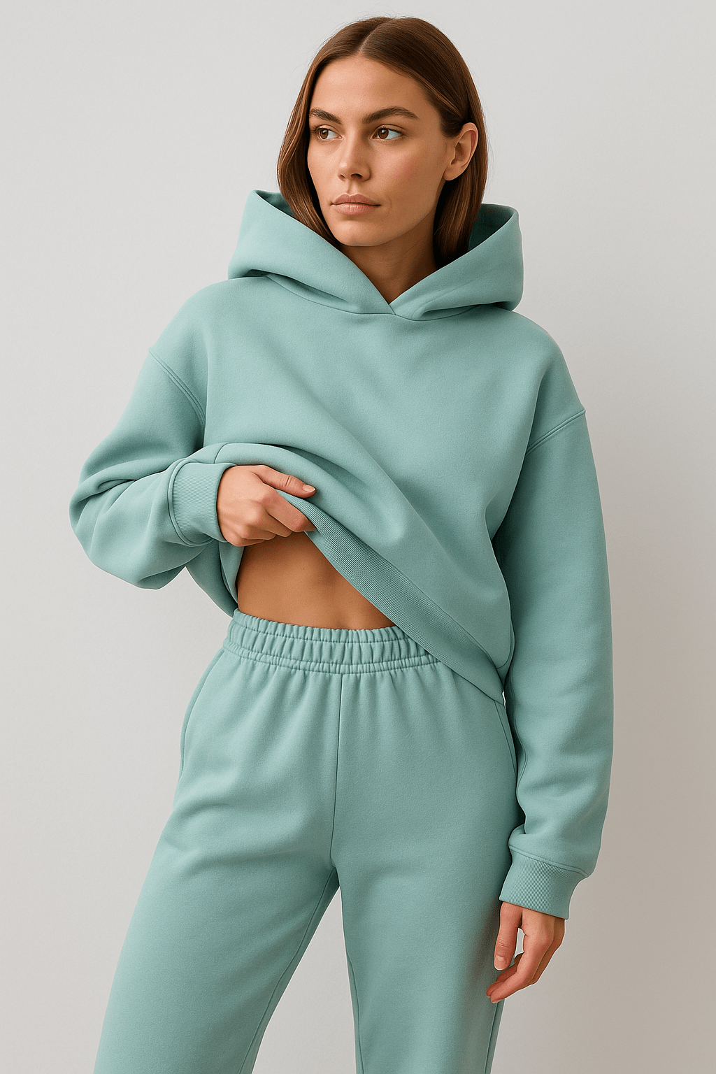 Tuta Donna in Felpa con Cappuccio | Giada Verde Acqua