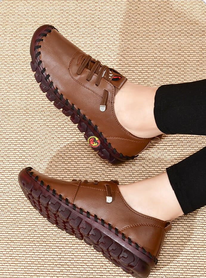 Velia | Scarpe In Pelle Vegana Con Suola Profilata Marrone