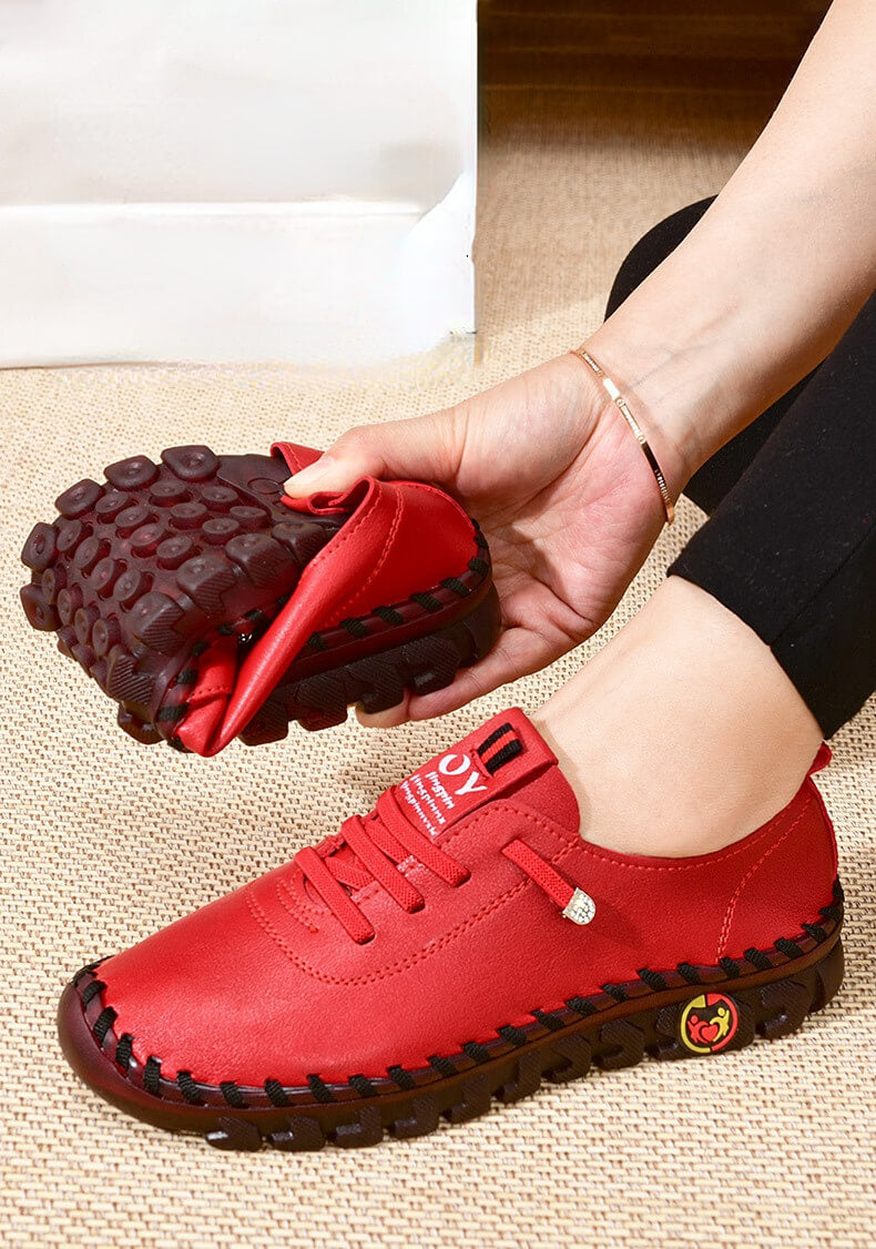 Velia | Scarpe In Pelle Vegana Con Suola Profilata Rosso