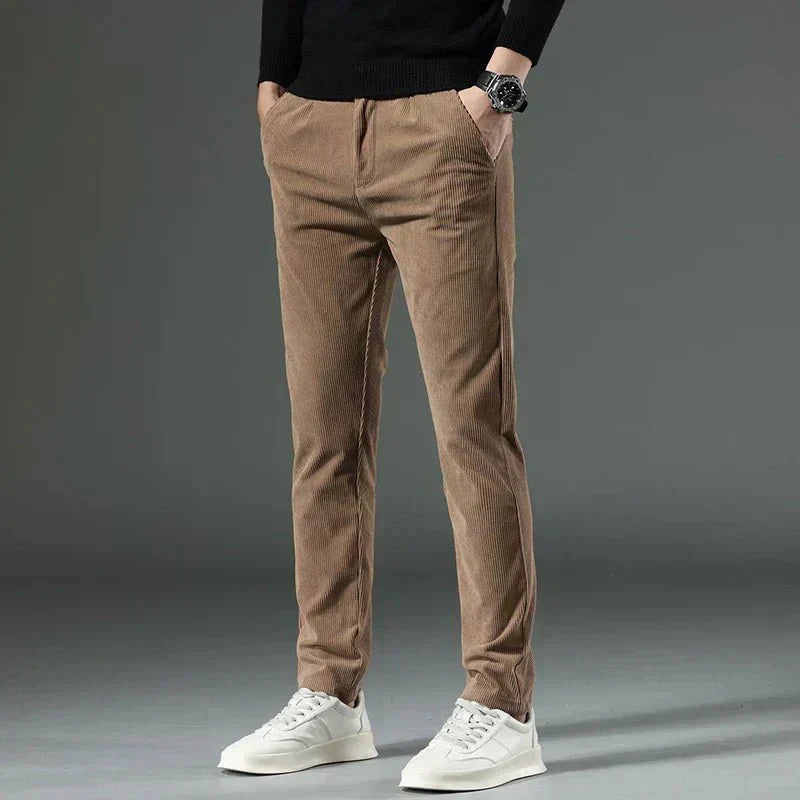 Vellon | Pantaloni Slim Fit in Velluto a Coste Khaki