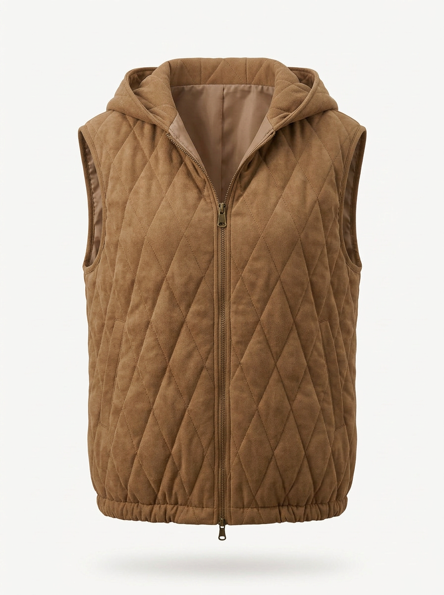 Velta | Gilet Trapuntato Donna con Cappuccio e Zip Elegante