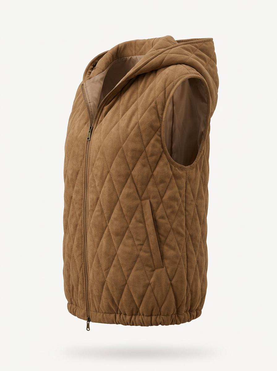 Velta | Gilet Trapuntato Donna con Cappuccio e Zip Elegante 1