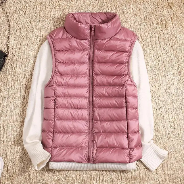 Virel | Gilet Puffer Donna Trapuntato Con Zip Collo Alto 4