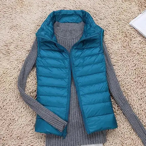 Virel | Gilet Puffer Donna Trapuntato Con Zip Collo Alto 5