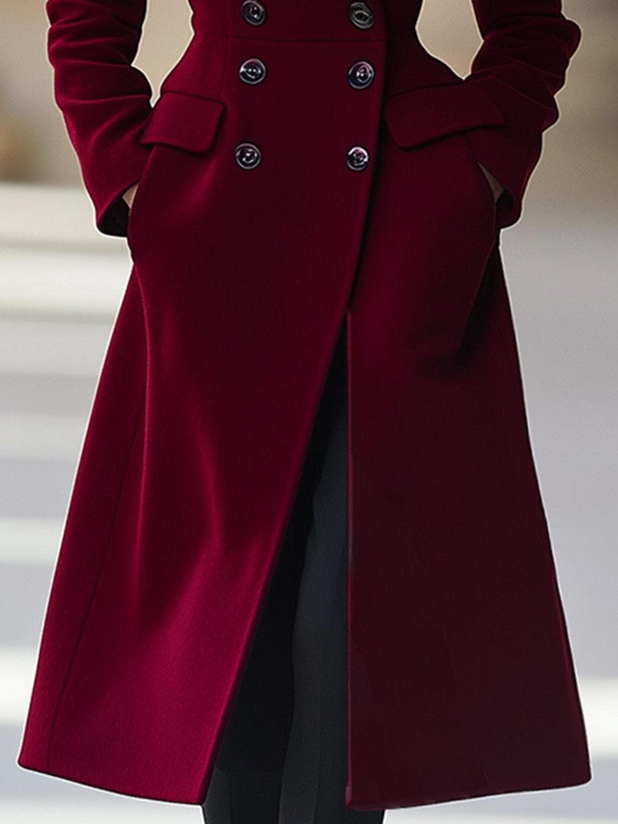 Cappotto Lungo Doppiopetto in Misto Lana per Donna | Valentina