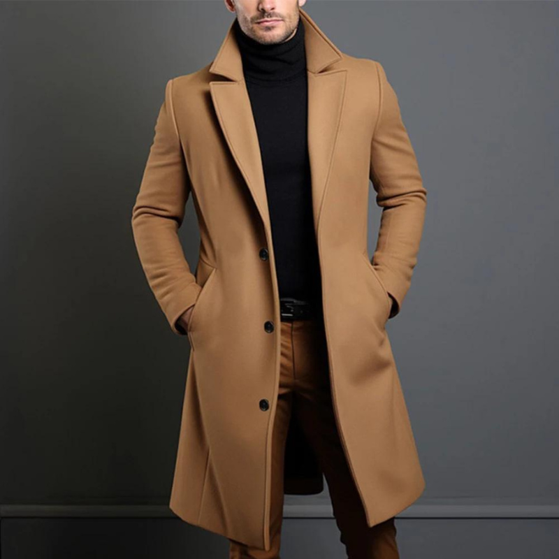 Cappotto Invernale In Lana Elegante Per Uomo | Zelara Marrone