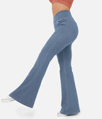 Damejeans med høj talje, bootcut og stretch samt lommer