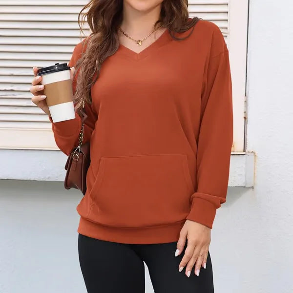 Camisola Casual Feminina com Bolso Frontal