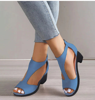 Blue - Women's High Heel Ankle Strap Sandals